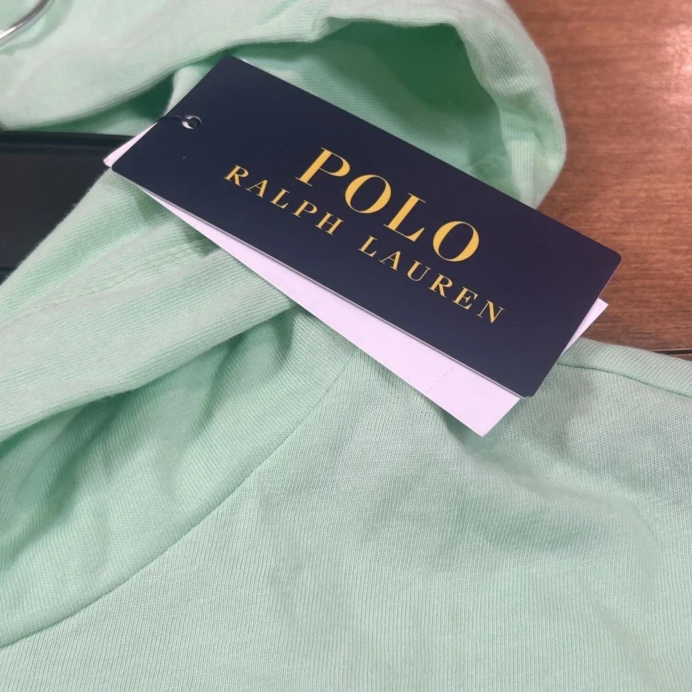 Polo Ralph Lauren Hoodie Mens M Green Lightweight Jersey Pullover Logo Pony NWT